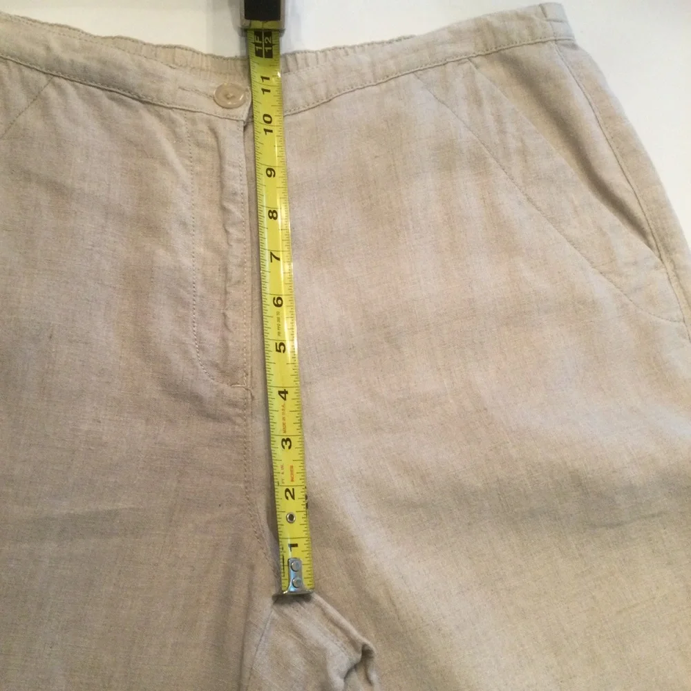 L.L.Bean Beige Wide Legged Linen Pants Size 12 - Picture 9 of 11